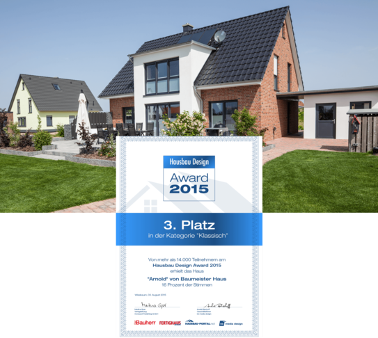 Haus Arnold gewinnt den 3. Platz beim Hausbau Design Award 2015