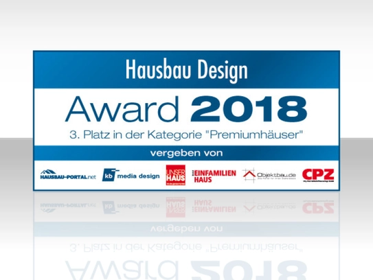 Einfamilienhaus Ungermann holt den 3. Platz beim Hausbau Design Award 2018 in der Kategorie "Premiumhäuser" (Foto: © BAUMEISTER-HAUS)