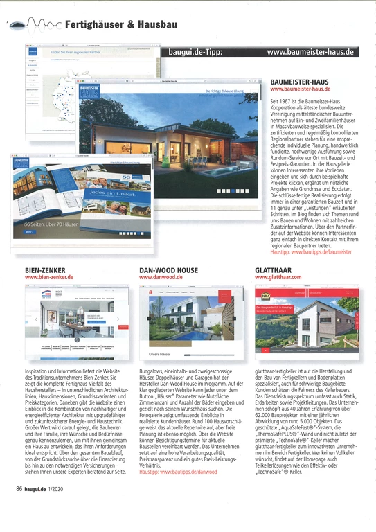 baugui.de-Tipp: www.baumeister-haus.de, Hausbau, Mai/Juni 2020, 5/6-20