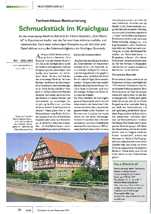 Haus Elsenztal Okologisch Bauen Renovieren 2012