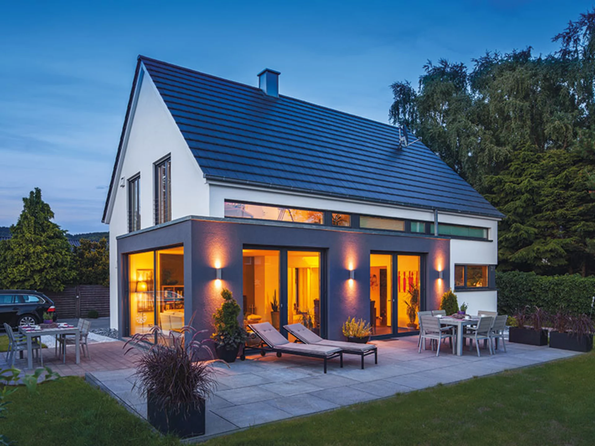 Funktionaler Aufteilung der Terasse – Haus Vettel (Foto: BAUMEISTER-HAUS)