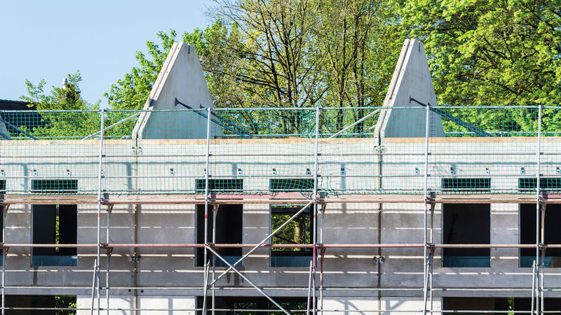 Rohbau eines Mehrfamilienhauses