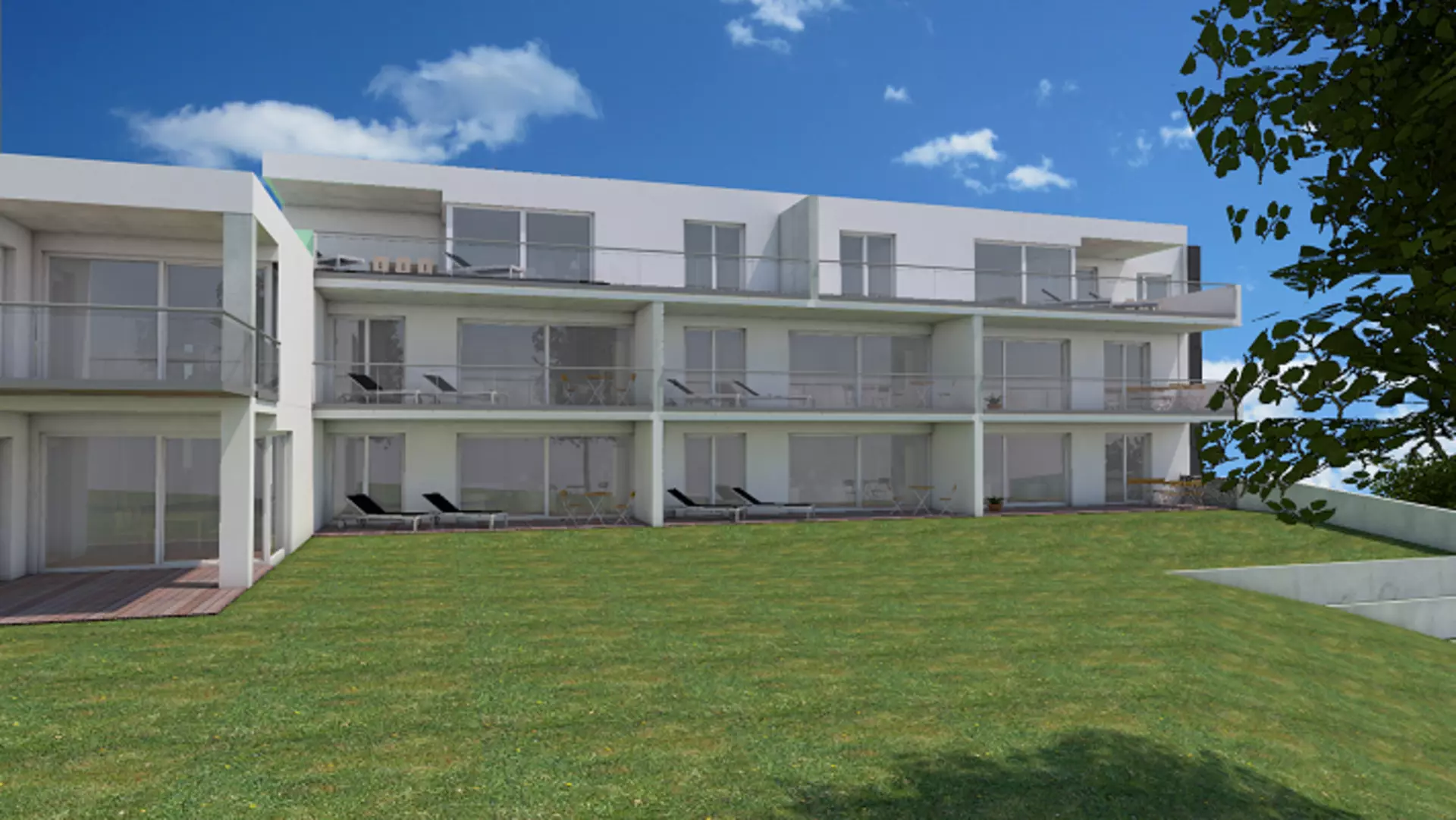 3D-Illustration des Neubauprojekts Wohnen Unter der Schleicherhütte