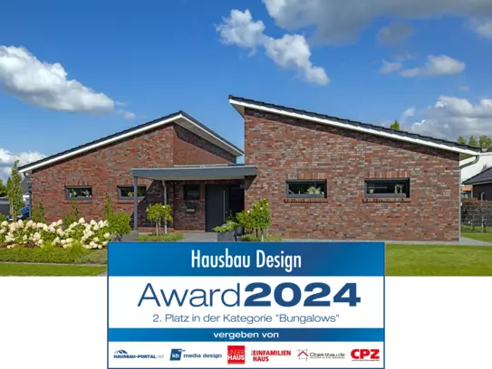 Unser Haus Waldmueller gewinnt den 2. Platz in der Kategorie Bungalows!