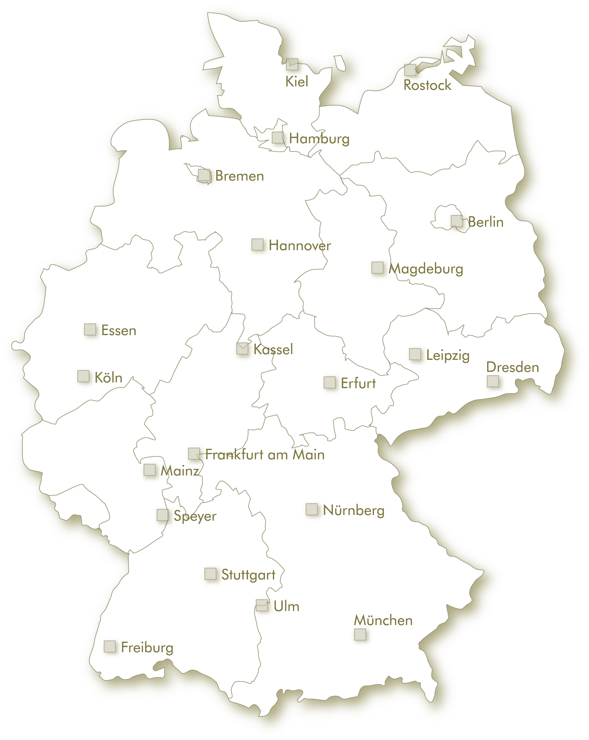 Deutschlandkarte mit BAUMEISTER-HAUS Partnern