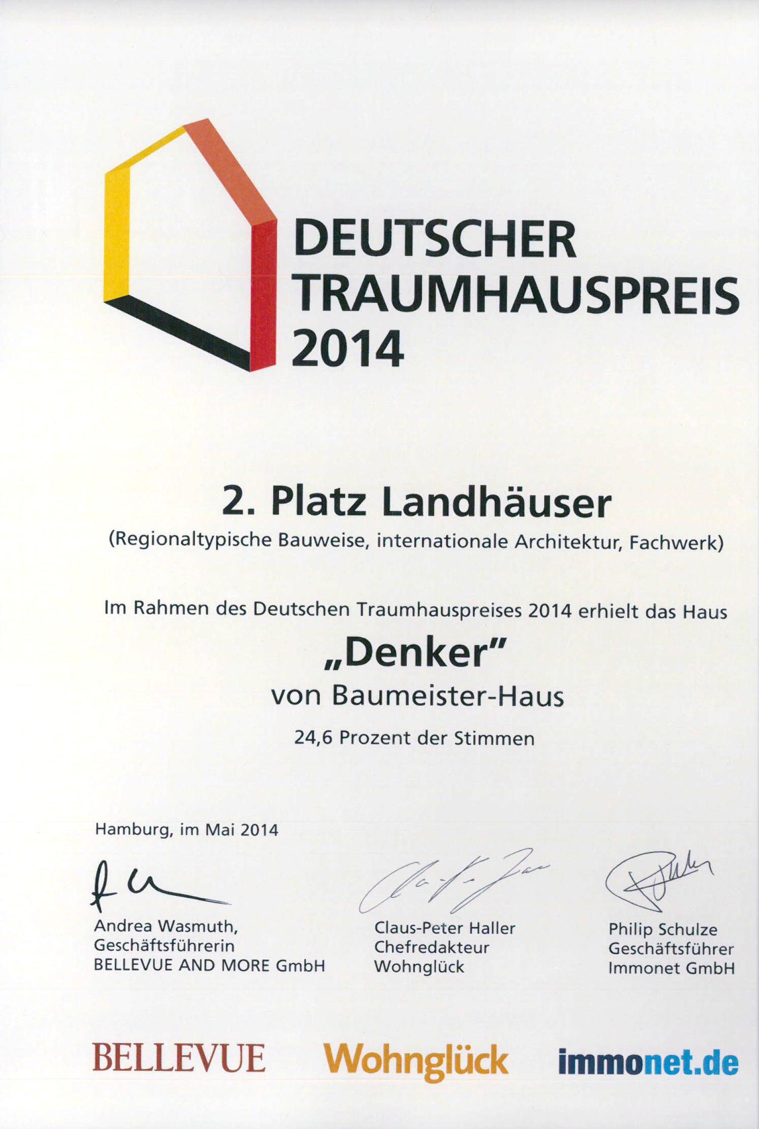 Deutscher Traumhauspreis 2014 Kategorie Landhäuser Deutscher Traumhauspreis 2014 Kategorie Landhäuser
